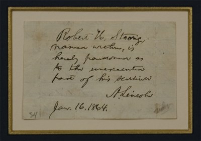 Lot 20 - LINCOLN, ABRAHAM Autograph note signed, seven...