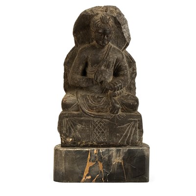 Lot 224 - Ghandaran Gray Schist Figure of Buddha Seated...