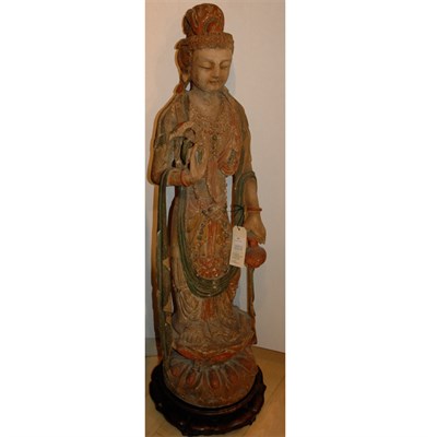 Lot 169 - Chinese Carved and Painted Figure of a...