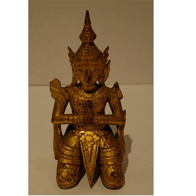 Lot 242 - Thai Gilt-Wood Kneeling Figure Height 10 inches.