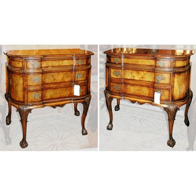 Lot 297 - Pair of George II Style Inlaid Walnut Chests...