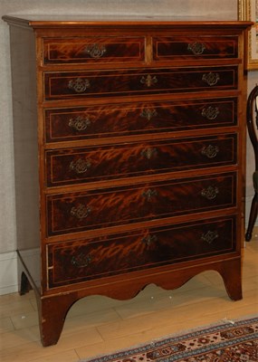 Lot 451A - George III Style Inlaid Mahogany Tall Chest...
