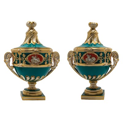Lot 551 - Pair of Sevres Porcelain Potpourris First...