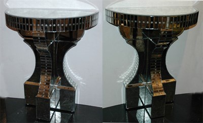 Lot 190 - Pair of Mirrored Demilune Consoles Height 34...