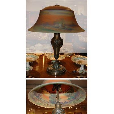 Lot 215 - Pairpoint Company Reverse Painted Glass and...