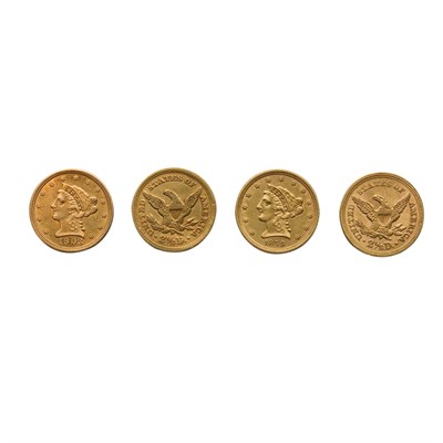 Lot 457 - $2 1/2 Liberty Head, Four Coins