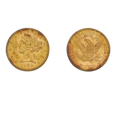 Lot 468 - 1903 $5 Liberty Head