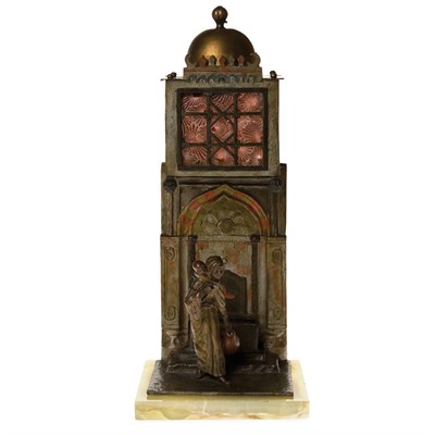 Lot 406 - Vienna Cold Painted Bronze, Glass and Onyx...