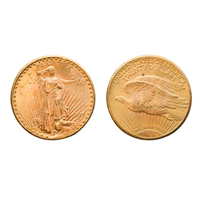 Lot 527 - 1927 $20 St. Gaudens, Two Coins