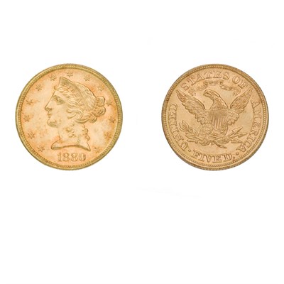 Lot 461 - 1880 $5 Liberty Head