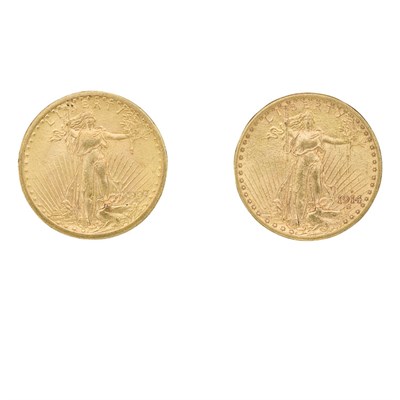 Lot 520 - $20 St. Gaudens, Two Coins