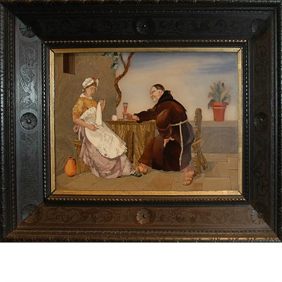 Lot 344A - Framed Pietra Dura Plaque Of rectangular form,...