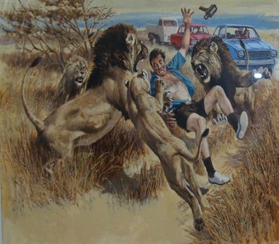 Lot 5 - Tom Beecham American, 1926-2000 Lion Attack...
