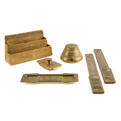 Lot 438 - Tiffany Studios Gilt-Bronze Desk Set In the...