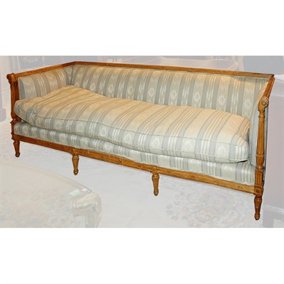 Lot 486 - Neoclassical Style Fruitwood Settee Length 7...