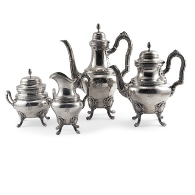 Lot 350 - French Silver Four-Piece Tea and Coffee...