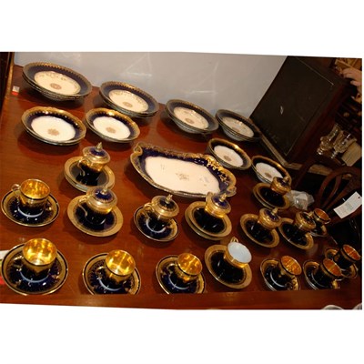 Lot 279 - Assembled Gilt Decorated and Porcelain Dinner...