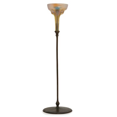 Lot 421 - Tiffany Studios Bronze and Favrile Glass...