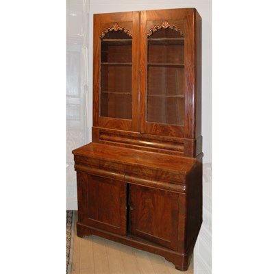 Lot 312 - American Empire Mahogany Secretary Bookcase...