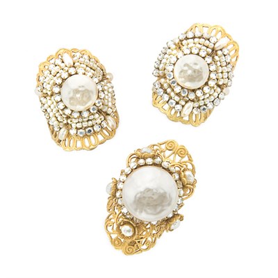 Lot 115 - Group of Three Miriam Haskell Cocktail Rings...