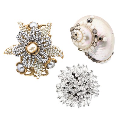 Lot 114 - Group of Three Cocktail Rings Comprising a...