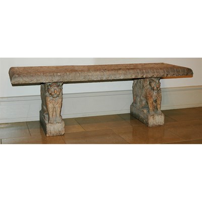 Lot 85 - Neoclassical Style Marble Bench The...