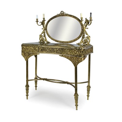 Lot 57 - Louis XVI Style Gilt-Metal Mirrored Dressing...