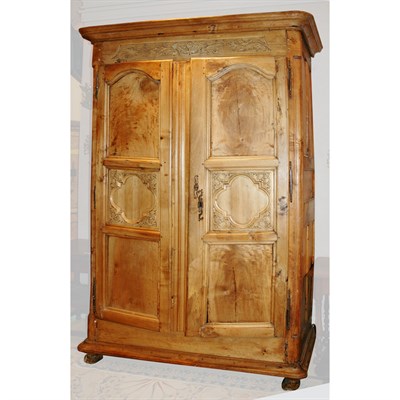 Lot 302 - Provincial Louis XV Fruitwood Armoire Height 8...