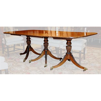 Lot 282 - George III Style Triple-Pedestal Dining Table...