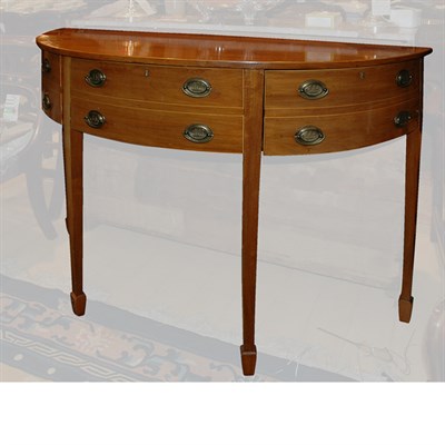 Lot 365 - George III Style Inlaid Mahogany Demilune...