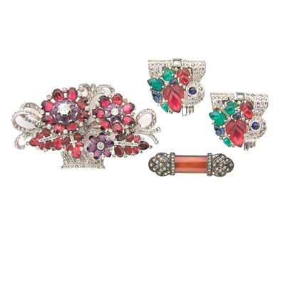 Lot 93 - Group of Art Deco Pins Circa 1930 Comprising a...