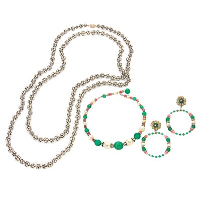 Lot 314 - Group of Rhinestone Rondelle and Bead Jewelry...