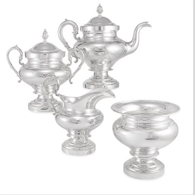 Lot 213 - American Coin Silver Tea Service Baldwin...