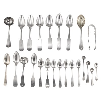 Lot 212 - Group of Coin Silver Flatware Articles...