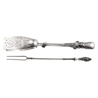 Lot 218 - Starr & Marcus Silver Asparagus Tongs New York,...