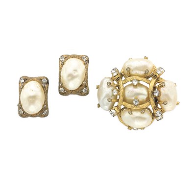 Lot 150 - Chanel Brooch and Pair of Earrings 1960s Set...