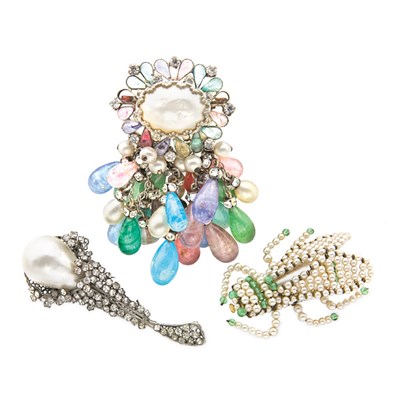 Lot 128 - Group of Three French Brooches Comprising a...