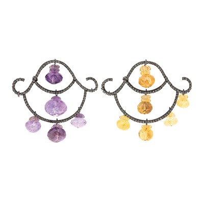 Lot 336 - Two Dangling Brooches Circa 2000 Blackened...