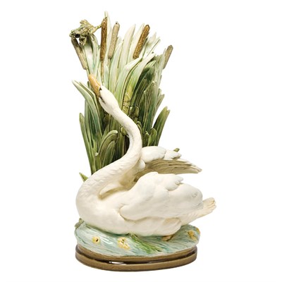 Lot 469 - French Majolica Vase Choisy-Le-Roi Modeled as...