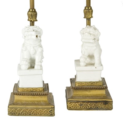 Lot 377 - Pair of Chinese Blanc de Chine Porcelain Foo...