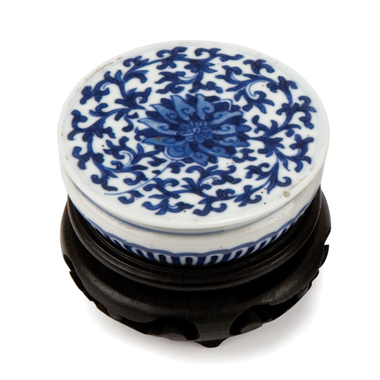 Lot 83 - Chinese Blue and White Glazed Porcelain Box...