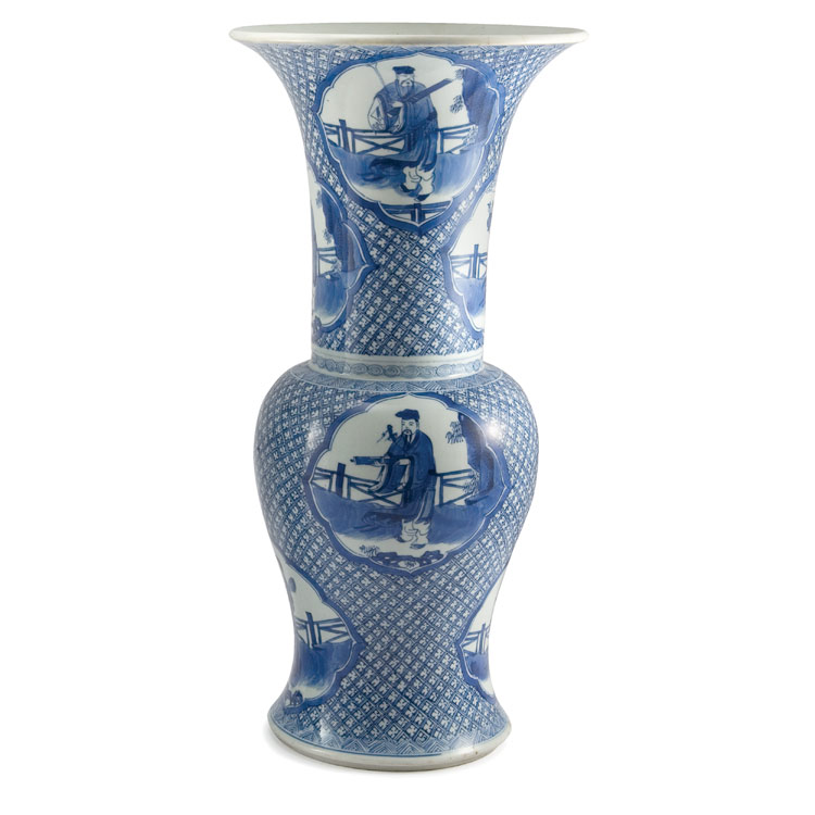 Lot 82 - Chinese Blue and White Glazed Porcelain Yen...