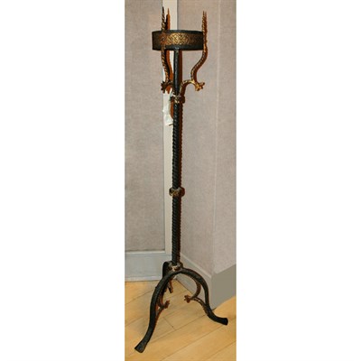 Lot 420 - Renaissance Style Parcel Gilt Iron Torchere...