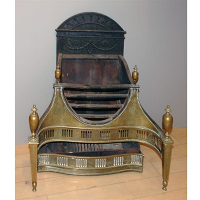 Lot 390 - Georgian Style Brass and Iron Fire Grate...