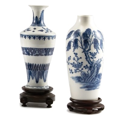 Lot 108 - Two Chinese Blue and White Glazed Porcelain...