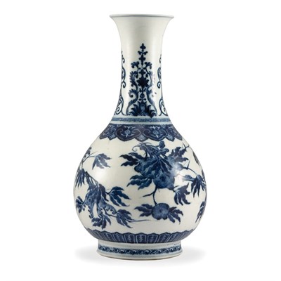 Lot 175 - Chinese Blue and White Glazed Porcelain Vase...