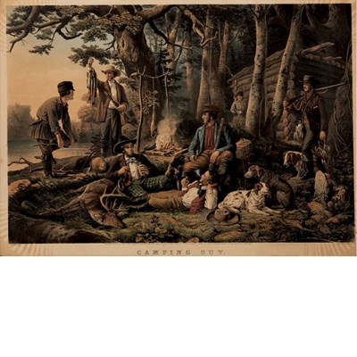 Lot 107 - Currier & Co. CAMPING OUT--"SOME OF THE RIGHT...