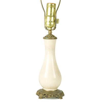 Lot 204 - Chinese Crackle Glazed Porcelain Vase Mounted...