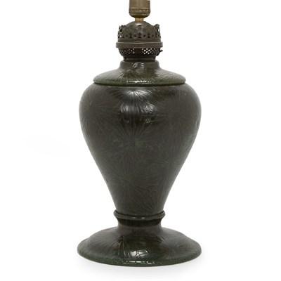 Lot 447 - Patinated-Bronze Oil Lamp Attributed to the...