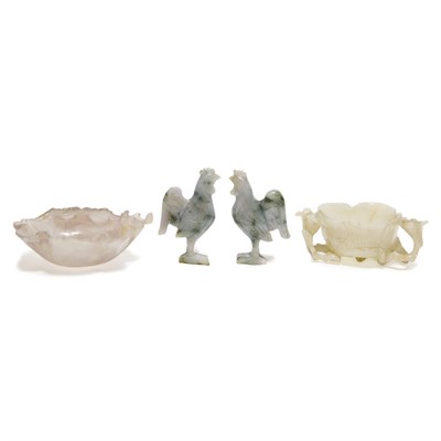 Lot 37 - Group of Four Chinese Hardstone Articles...